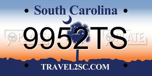 9952TS South Carolina License Plate