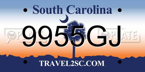 9955GJ South Carolina License Plate