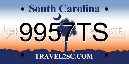 9957TS South Carolina License Plate