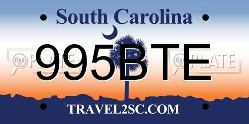 995BTE South Carolina License Plate