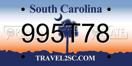 995T78 South Carolina License Plate