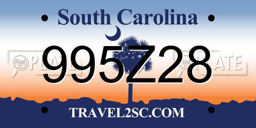 995Z28 South Carolina License Plate