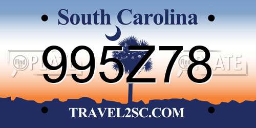 995Z78 South Carolina License Plate