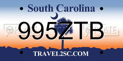 995ZTB South Carolina License Plate