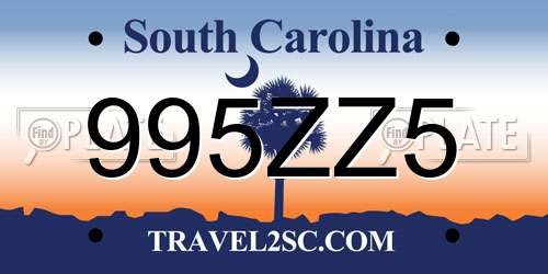 995ZZ5 South Carolina License Plate