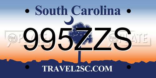 995ZZS South Carolina License Plate