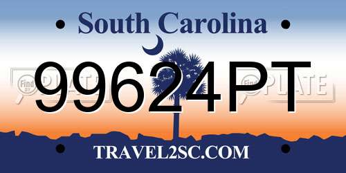 99624PT South Carolina License Plate