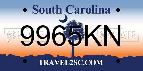 9965KN South Carolina License Plate
