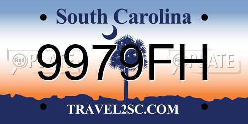 9979FH South Carolina License Plate