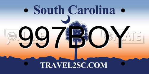 997BOY South Carolina License Plate