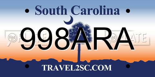 998ARA South Carolina License Plate