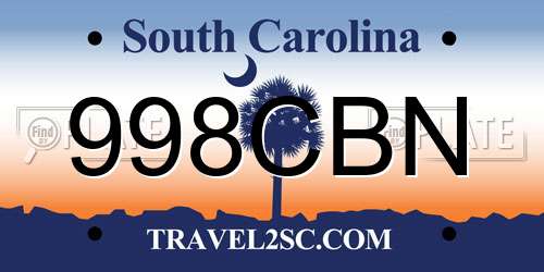 998CBN South Carolina License Plate