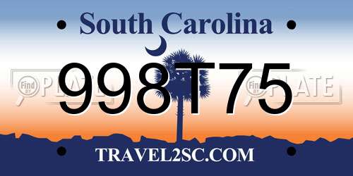 998T75 South Carolina License Plate