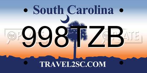 998TZB South Carolina License Plate