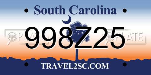 998Z25 South Carolina License Plate