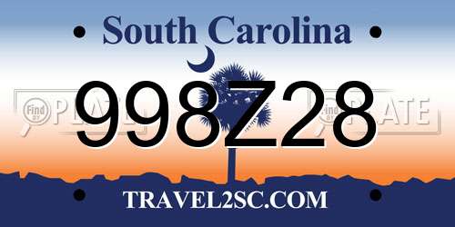 998Z28 South Carolina License Plate