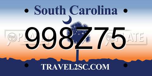 998Z75 South Carolina License Plate