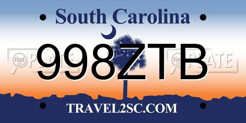 998ZTB South Carolina License Plate