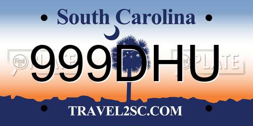 999DHU South Carolina License Plate