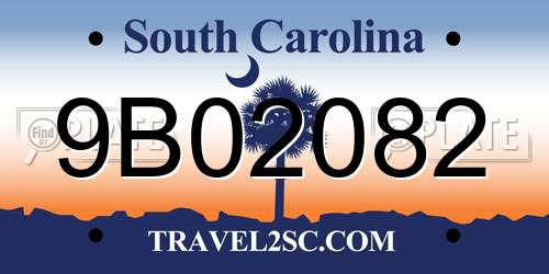 9B02082 South Carolina License Plate