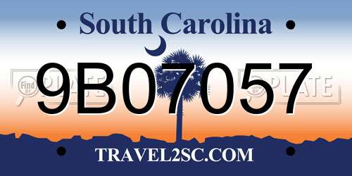 9B07057 South Carolina License Plate
