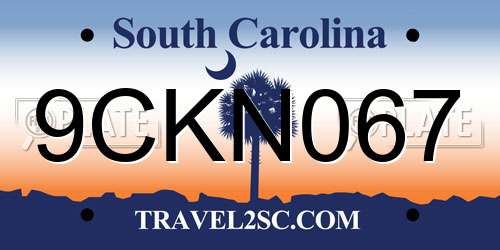 9CKN067 South Carolina License Plate