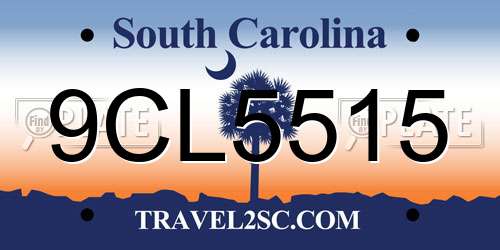 9CL5515 South Carolina License Plate