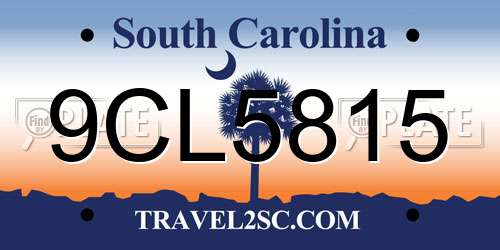 9CL5815 South Carolina License Plate