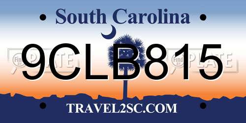 9CLB815 South Carolina License Plate
