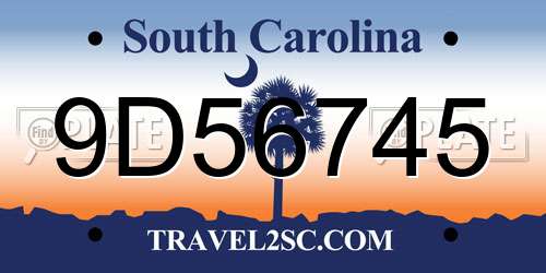 9D56745 South Carolina License Plate