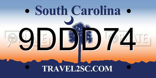 9DDD74 South Carolina License Plate