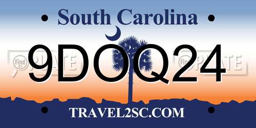 9DOQ24 South Carolina License Plate