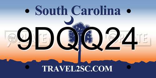 9DQQ24 South Carolina License Plate