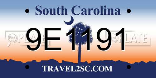 9E1191 South Carolina License Plate