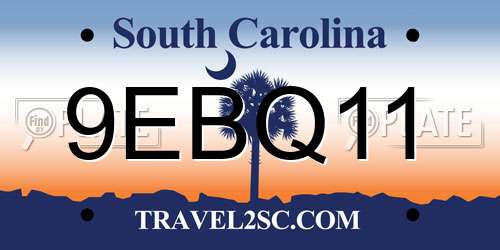 9EBQ11 South Carolina License Plate