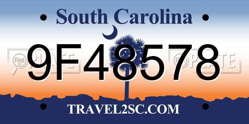 9F48578 South Carolina License Plate