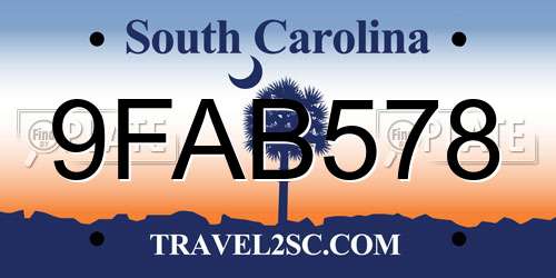 9FAB578 South Carolina License Plate