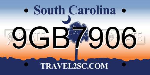 9GB7906 South Carolina License Plate