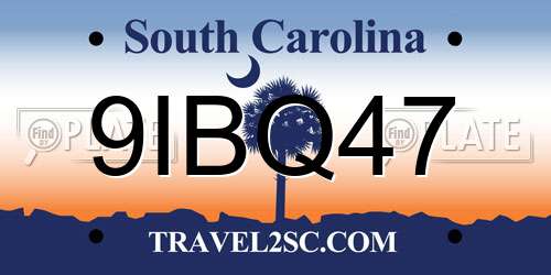 9IBQ47 South Carolina License Plate