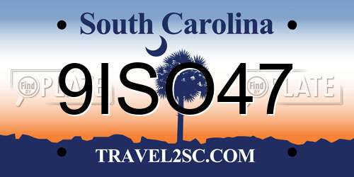 9ISO47 South Carolina License Plate