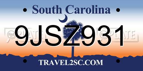 9JSZ931 South Carolina License Plate