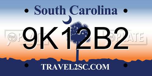 9K12B2 South Carolina License Plate