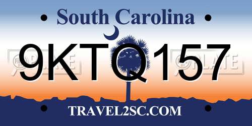 9KTQ157 South Carolina License Plate