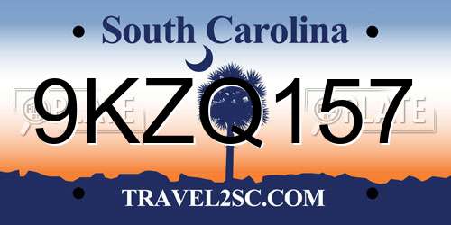 9KZQ157 South Carolina License Plate