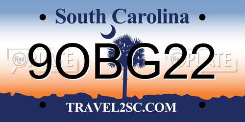 9OBG22 South Carolina License Plate
