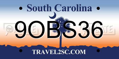 9OBS36 South Carolina License Plate