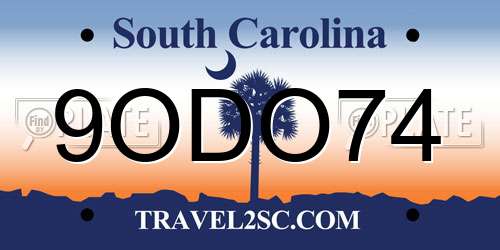 9ODO74 South Carolina License Plate