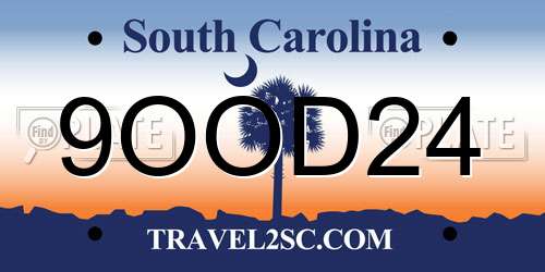 9OOD24 South Carolina License Plate