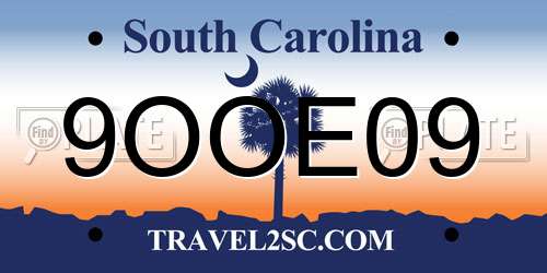 9OOE09 South Carolina License Plate