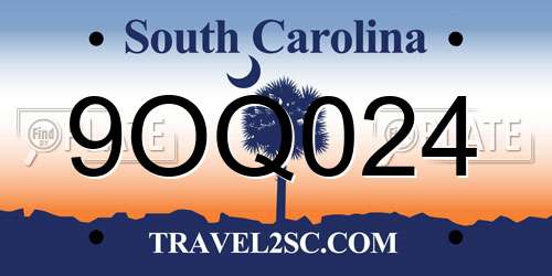 9OQ024 South Carolina License Plate